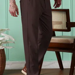 foxter Men Solid Brown Track Pants image 2