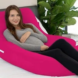 ag pro comfort Polyester Fibre Pregnancy Pillow Pack of 1 Solid, Stripes J-Shaped Pregnancy Pillow | Body & Lumbar Support with Cotton Zippered Cover-picture-12