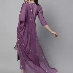 rekha tex fab Women Cotton Rayon Kurti Pant Dupatta Set image 2