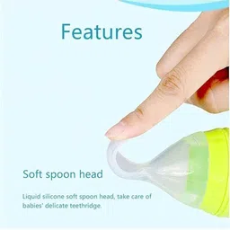 chicbunny Pack of 2 Babies Silicone Spoon Food Feeder 90ml & Fruit Nibbler Feeder image 2