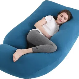 foodie puppies Polyester Fibre Pregnancy Pillow Pack of 1 Nature J Shape Maternity Sleeping Long Pillow for Pregnant Lady Full Body Support-picture-16