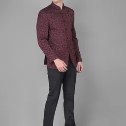 canary london Men Bandhgala 2-Piece Formal Suit Embroidered Suit image 3