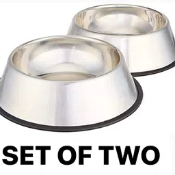 super Combo Pack Of Two (MEDIUM) Stainless Steel Pet Bowl image 1