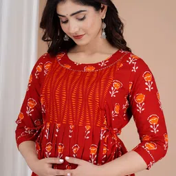 fashion4word Women Printed Pure Cotton Anarkali Kurta image 5