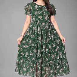 Women Maxi Green Full Length Dress-image-21