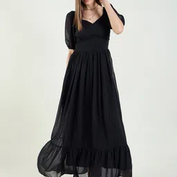 aayu Women Fit and Flare Multicolor Maxi/Full Length Dress-picture-34