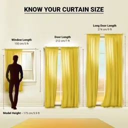home sizzler 214 cm (7 ft) Polyester Semi Transparent Door Curtain (Pack Of 4) image 3