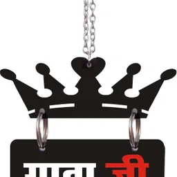 chanda creations 3D Acrylic Car Hanging GUPTA JI with Crown Both Side Car Hanging Ornament-picture-28
