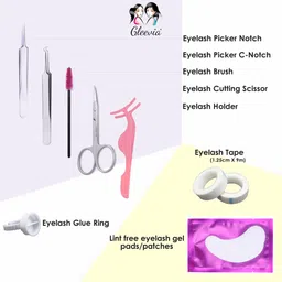 gleevia 8Row Synthetic Black Eyelash Extension, 0.07-D12mm YY-2D Stable Curl(Combo Pack) image 2