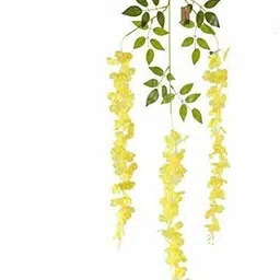 well art gallery Artificial Hanging Wisteria Flower Vine for indoor &outdoor decoration (4 pcs ) Yellow Westeria Artificial Flower image 3