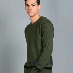 raymond Men Striped Round Neck Multicolor Sweater image 3