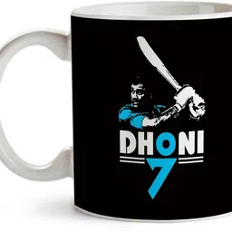 zebo trend Ceramic Printed Coffee With Indian captain MS Dhoni Batting HD Printed Designed (Capacity:325 ml). Ceramic Coffee Mug image 2