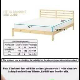 angeet Cotton Double Fitted (Elastic) 210 TC Checkered Bedsheet image 4