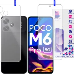 DESIBUZZ Front and Back Tempered Glass for POCO M6 Pro 5G, (Flexible)-picture-22