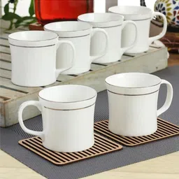 Pack of 6 Bone China Elegant Gold Line Coffee/Tea Cups Perfect for Daily use 120 ml-image-22