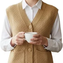 kingsimpex Men Solid V Neck Brown Sweater-picture-12