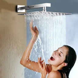 h2 plus Ultra Slim Stainless Steel heavy Rain Shower Head with 18 Inch Arm Silver,10X10 Fixed Mount image 5