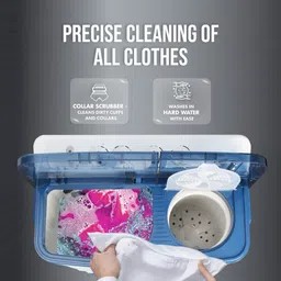 marq by flipkart 8.5 kg 5 Star Rating Innowash Range Semi Automatic Top Load Blue, White image 4