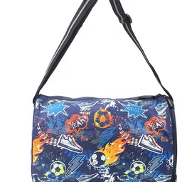 echo boomers 5 L Gym Duffel Bag - Blue Sports Printed Travel Round Duffle Gym Bag with Shoe Compartment - Blue-picture-28