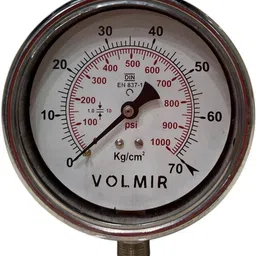volmir 4 Inch SS Pressure Gauge 70kg/cm² | 1000 PSI Glycerin Filled Bottom Connection Ring Gauge-picture-26