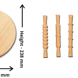 patrida india Kids Clay Play Rolling Pin & Board - 6Pcs 4 ROLLING PINS,PIZZA CUTTER BOARD Armor Sets image 3