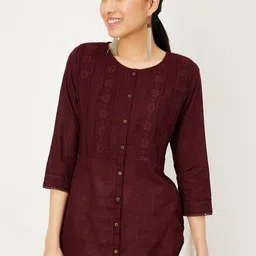 max Women Printed Cotton Blend Straight Kurta image 1