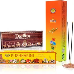 cycle Pure Three in One,Dasara and Pushkarini Dhoop Bathi Combo (Pack of 3) with Natural, Floral, Sandal Fragrance-picture-17