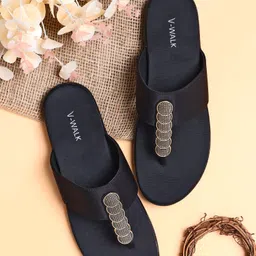 vwalk Women Embellished Ethnic & Smart-Casuals Slip-ons Festive Chappals Flats Sandal-picture-19