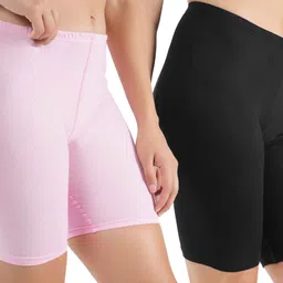 jasora Pack of 2 Solid Women Multicolor Cycling Shorts image 4