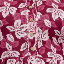 cotton mulmul store Women A-line Maroon, White, Pink Midi/Calf Length Dress image 5