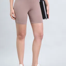 go colors Solid Women Brown Cycling Shorts image 4