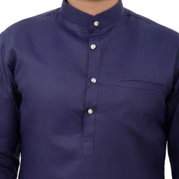 tibra collection Men Solid Cotton Blend Straight Kurta image 4