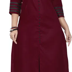 Women Solid Cotton Blend Straight Kurta-image-15
