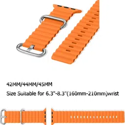 Remaxa Ocean Apple ultra watch belt, band ,strap 49/45/44/42 MM 44 mm Silicone Watch Strap image 4