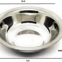 bhavana Stainless Steel Mixing Bowl Serving Bowl Curve Light-Weight Mixing Bowl, Pack of 6 image 2