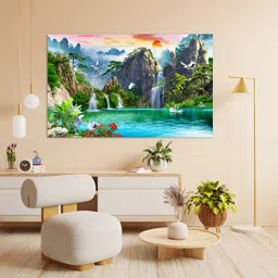 walldaddy 100 cm Wallpaper For Walls Nature Waterfall Wall Stickers For Bedroom Wall Posters Big Self Adhesive Sticker image 4