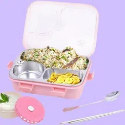 vrjk Steel Airtight Leak-Proof Tiffin Box for Kids Lunch Box, School, Office A23 3 Containers Lunch Box-picture-17