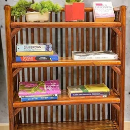 evra Cane bamboo Bookshelf Multipurpose Home Decor Storage Rack Showcase Organizer Engineered Wood Open Book Shelf-picture-14