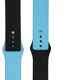 BLACK LOVIES Watch Strap Compatible with Apple Watch Straps 42mm 44mm, Soft Silicone Belt Sport Wristbands Smart Watch Band for iWatch Series SE 6/5/4/3/2/1 (PACK OF 2) Smart Watch Strap (BLACK- LIGHT BLUE) Smart Watch Strap image 4