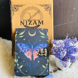 nizam handcraft moon luna moth Printed Diary Notebook With Lock Clasp For Gift/Office A5 Diary 200 200 Pages-picture-32