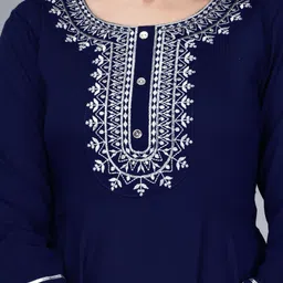 nikhat Solid Viscose Rayon Stitched Anarkali Gown image 4