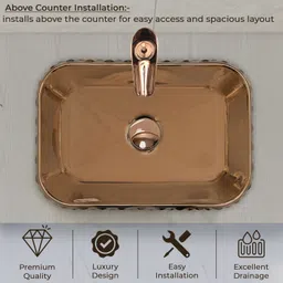 plantex Ceramic Wash Basin/Tabletop Wash Basin/Designer Basin for Bathroom (APS-295) Counter Top image 3