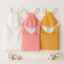 minku creations Printed Single Hooded Baby Blanket for Mild Winter-picture-46