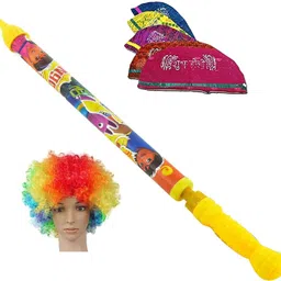 brown leaf (1 Pichkari +10 Holi Cap+ 1 Malinga Wig)Holi & Pool Party Fun Water Gun-picture-20