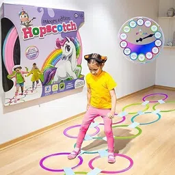 bazaar Unicorn Hopscotch Ring Game Set,13 Rings Connectors Spinner, Indoor Outdoor image 2