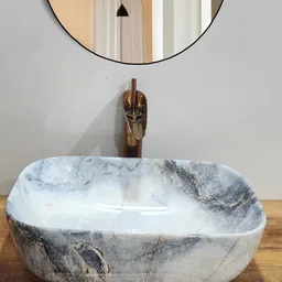zooq Designer Ceramic Basin/ Wash Basin-Marble Finish/ Wash Basin / Table Top Ceramic Basin for Bathroom/ Table Top Basin-picture-44