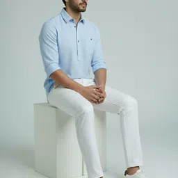 vashuqi Men Solid Cotton Blend A-line Kurta image 4