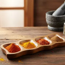 indian art 4-Section Serving Tray for Multipurpose Sectioned Plate image 4