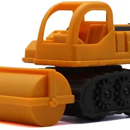Medium size friction powered plastic road roller orange color toy for kids-image-33