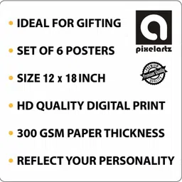 pixelartz Wall Poster Workout and Exercises Illustrations Bodybuilding Motivational Gym Posters HD Quality Posters for Home, Office, Room Wall Door Decor Multicolor (Pack of 6 posters) Paper Print image 5